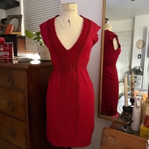 Max studio low cut red dress